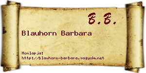 Blauhorn Barbara névjegykártya